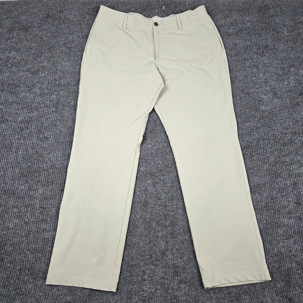 Under Armour‎ Mens Golf Pants Khaki Tan Straight Leg Performance 40x32 Stretch